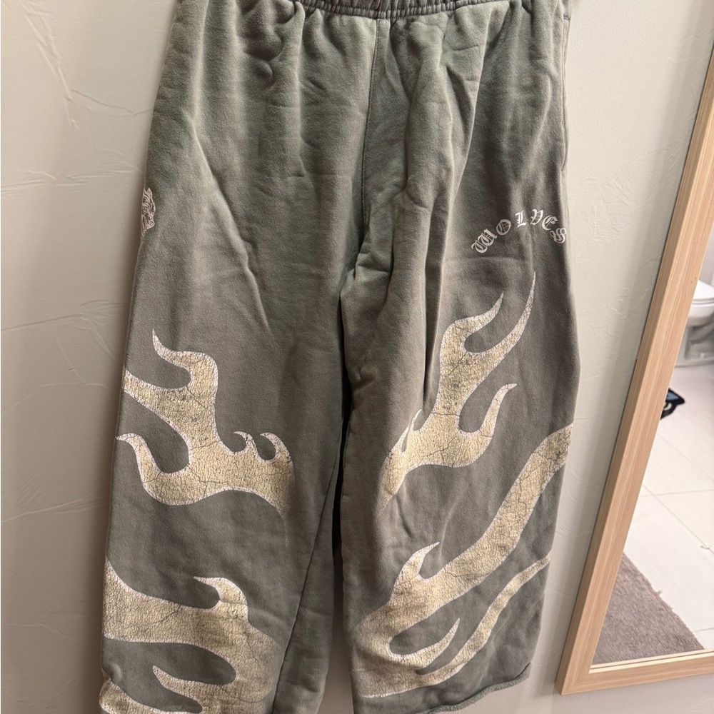 Darc Sport Gray Joggers with Flame Design